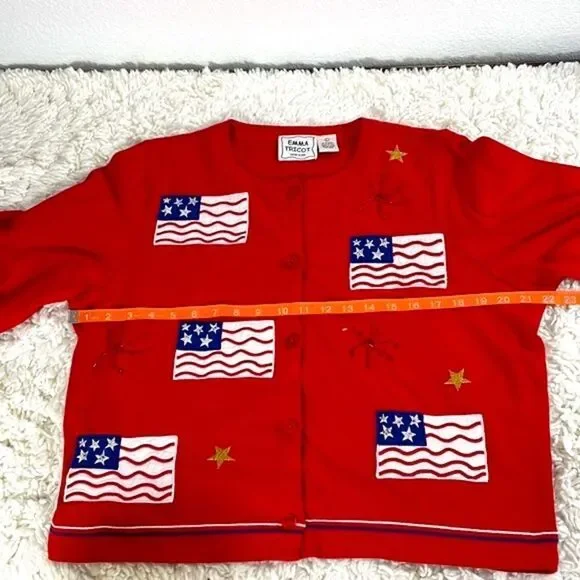 Emma Tricot Women's Sweater Cardigan Red size S Long Sleeve - Picture 7 of 8